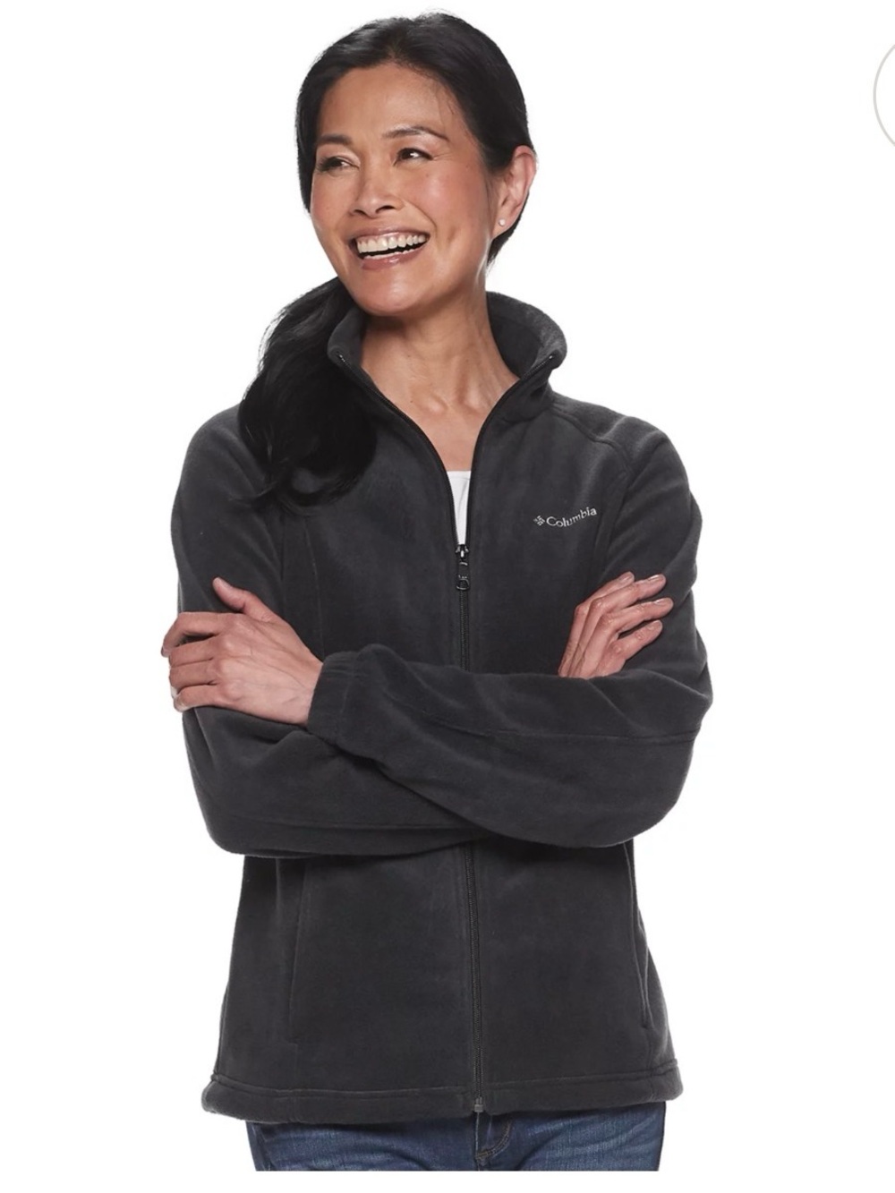 Women's Columbia Benton Springs Zip-Front Fleece Jacket in gray